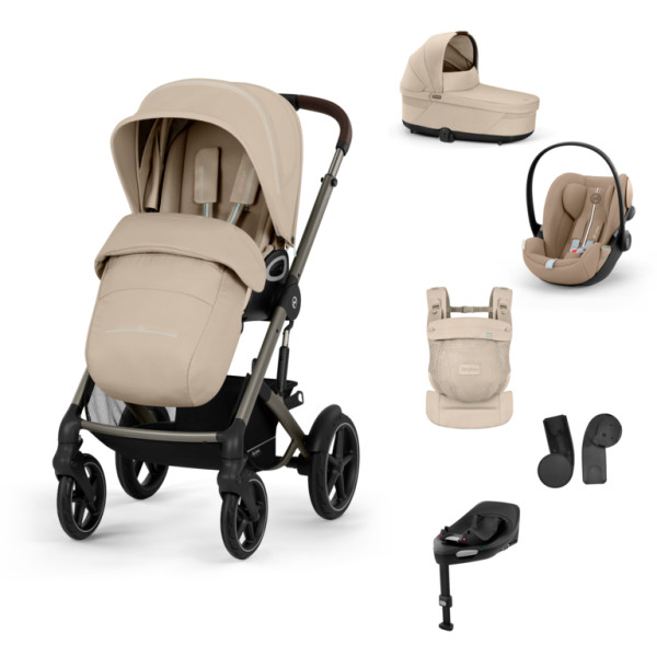 CYBEX TALOS S LUX BUNDLE SET M + nosič AMYA 2026 Almond Beige - taupe rám
