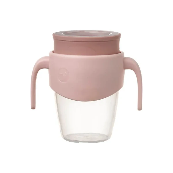 360° netekoucí učící hrneček 250 ml - růžový