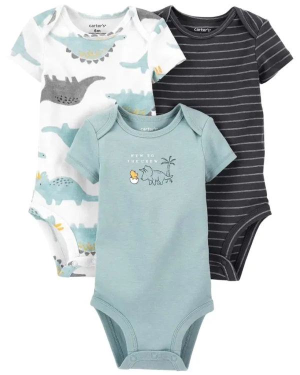CARTERS Body krátky rukáv Blue Dino chlapec LBB 3ks 6m