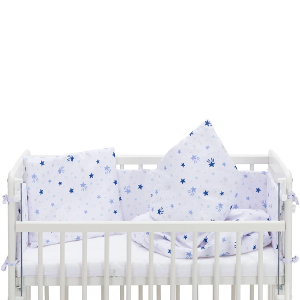 Fillikid Posteľná súprava Luxe stars white/blue + matrac