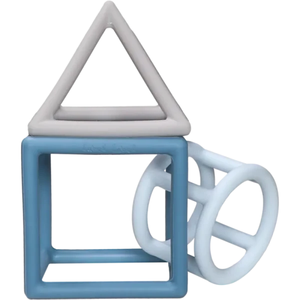 Label Label Silikónová hryzačka Geometric, modrá