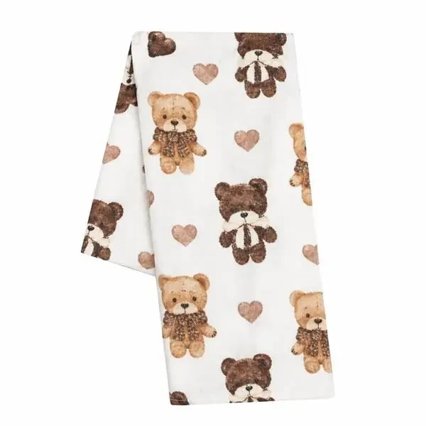 New Baby Bavlnená plienka s potlačou bears with heart