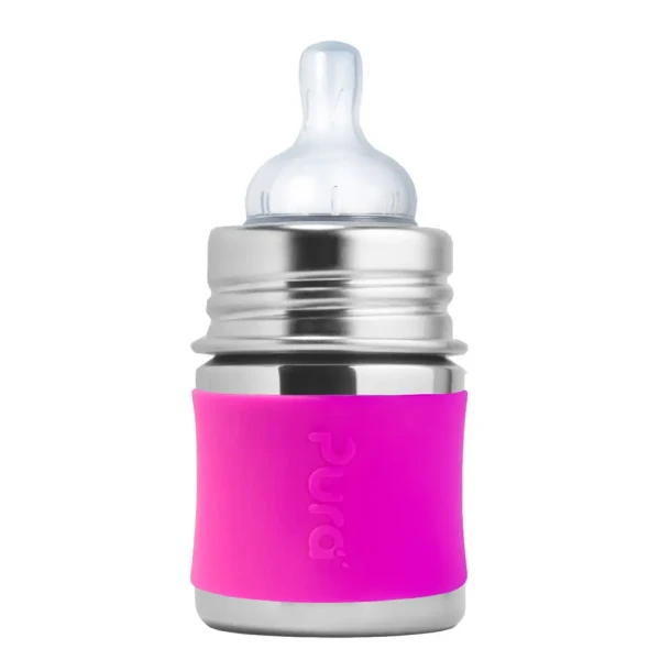 Pura® nerezová dojčenská fľaša 150ml ružová