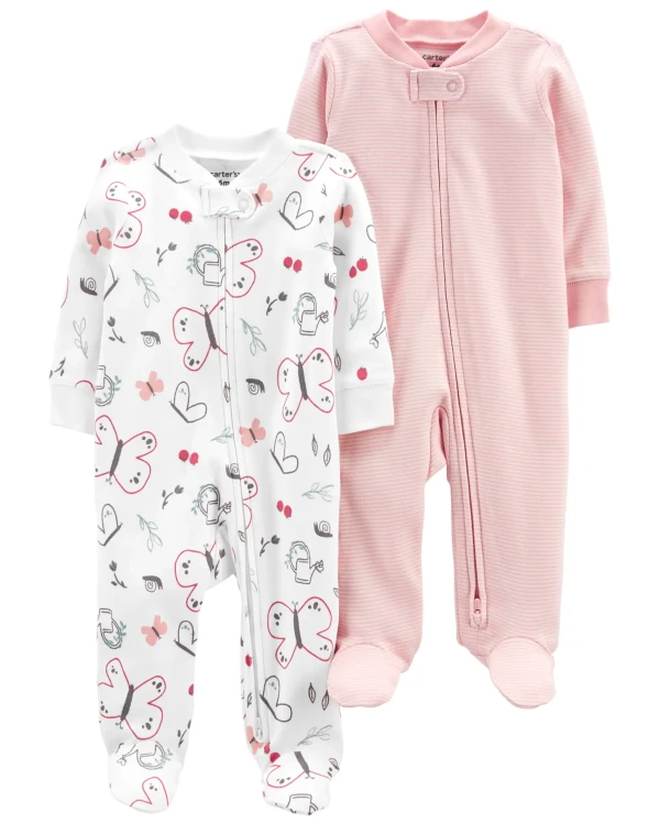 CARTER'S Overal na zips Sleep&Plays Pink Garden dievča LBB 2ks PRE, veľ. 46