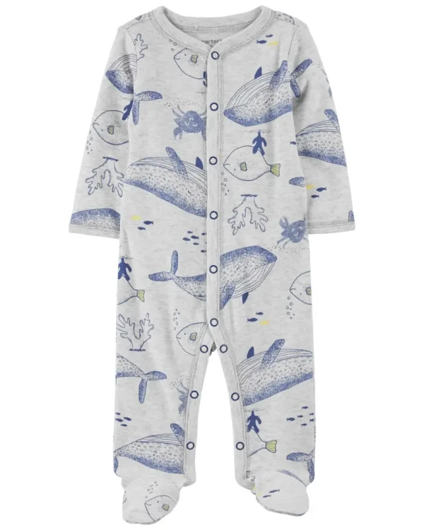 CARTER'S Overal na cvoky Sleep&Play Grey Ocean chlapec LBB NB/ veľ. 56