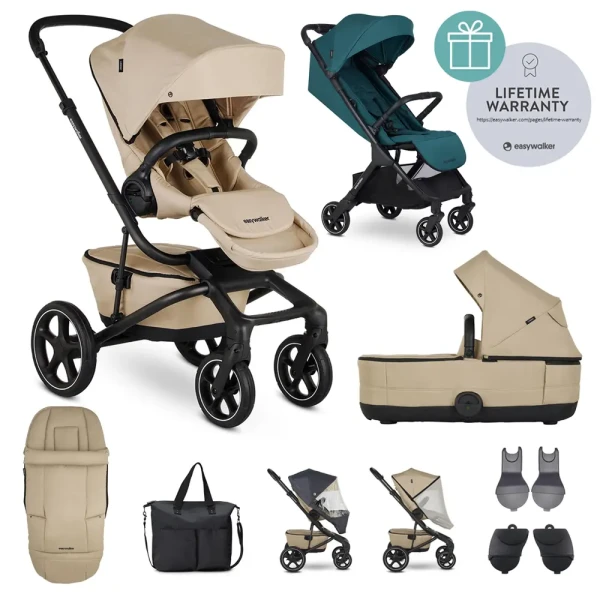 EASYWALKER Kočík kombinovaný Jimmey Sand Taupe XXL RWS + Jackey Teal Green