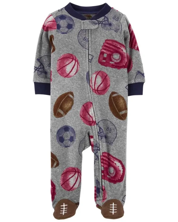 CARTER'S Overal na zips fleece Sleep&Play Grey Sports chlapec NB