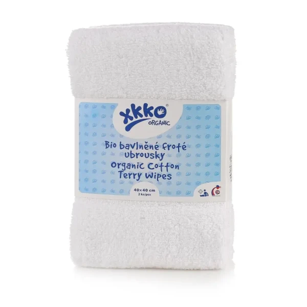 XKKO Organic BIO bavlnené obrúsky 40x40 - White