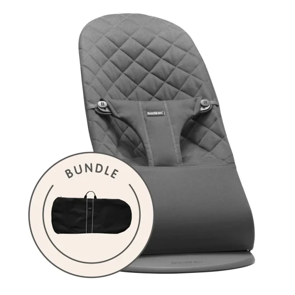 Babybjorn Lehátko Balance Bliss Woven Anthracite + transportní taška