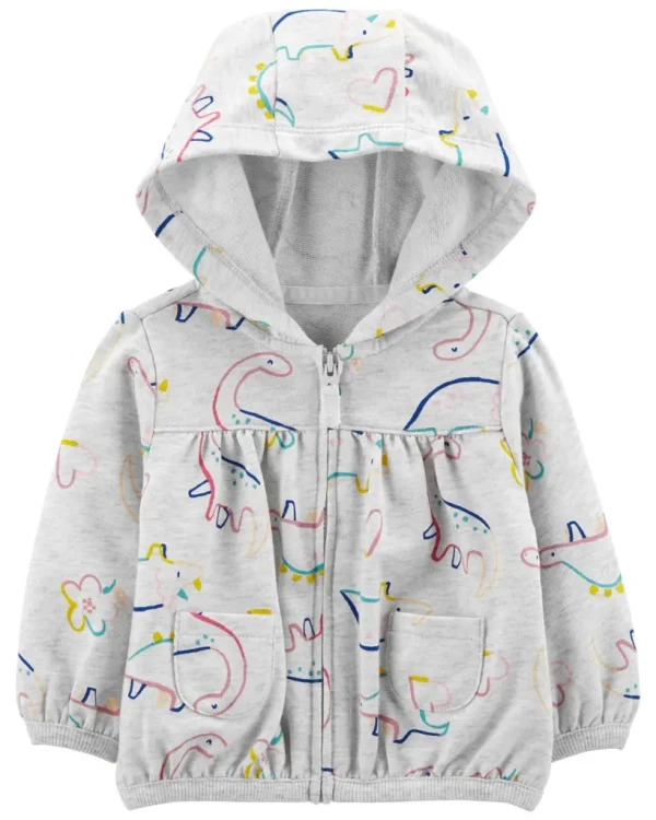 CARTER'S Mikina s kapucňou Grey Dino dievča 18m