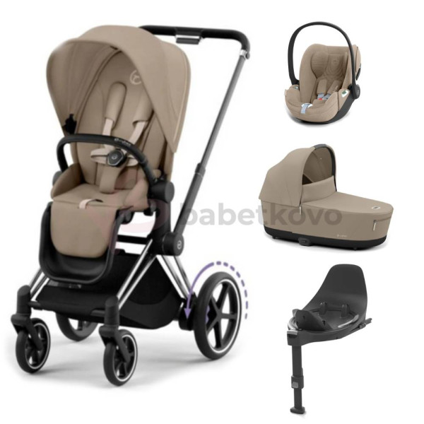CYBEX E-PRIAM 4-kombinácia CHROME BLACK Cozy Beige
