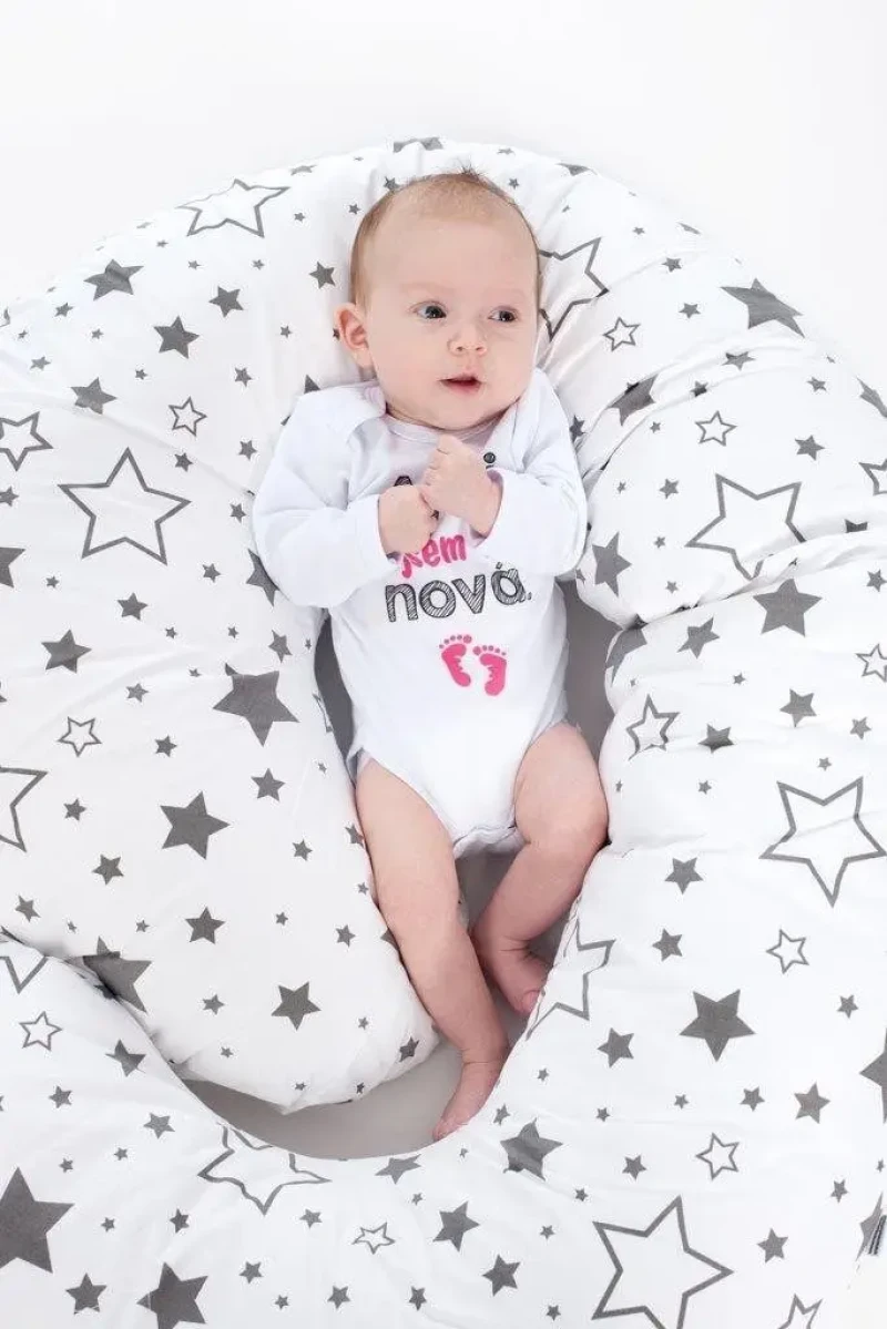 NEW BABY Obliečka na dojčiaci vankúš v tvare C New Baby XL Zvieratká biela