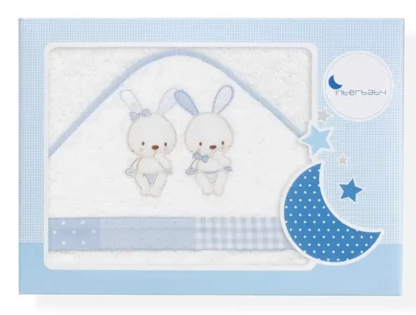 INTERBABY  Osuška froté KAMARÁTI - BIELO/MODRÁ
