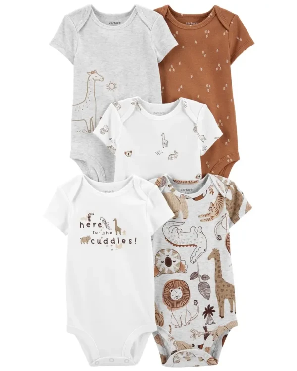 CARTER'S Body krátky rukáv Safari neutrál 5ks 18m