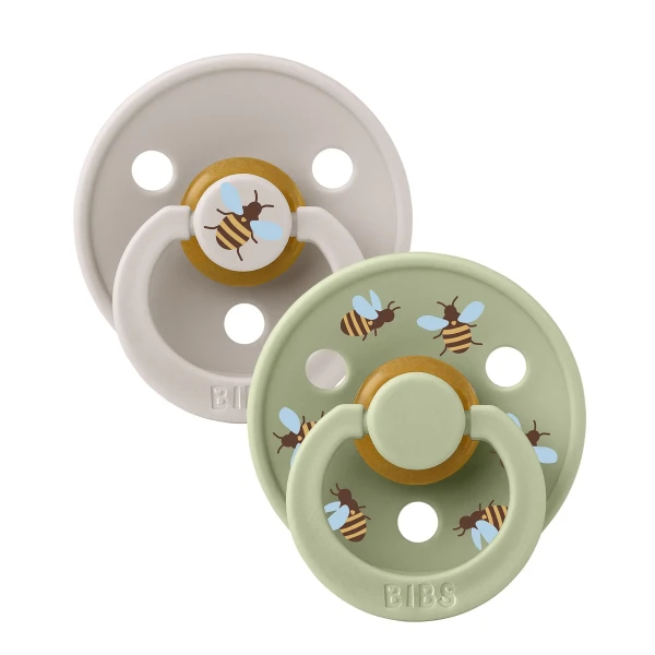 BIBS STUDIO Colour Bumblebee cumlíky z prírodného kaučuku 2ks – veľkosť 1 mushroom-mix