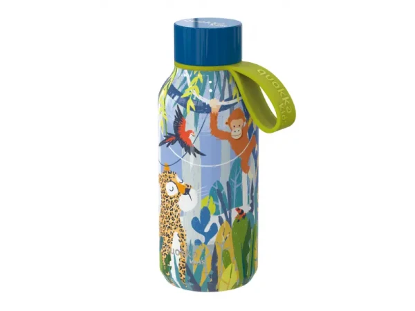 Quokka Nerezová termofľaša Solid Kids s pútkom Jungle 330 ml