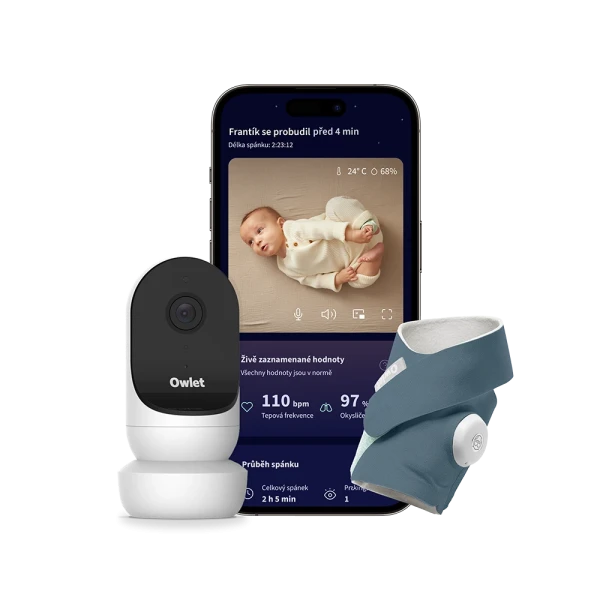 Owlet Dream Duo – Chytrá ponožka so zdravotníckou certifikáciou Bedtime Blue + kamera Owlet Cam 2