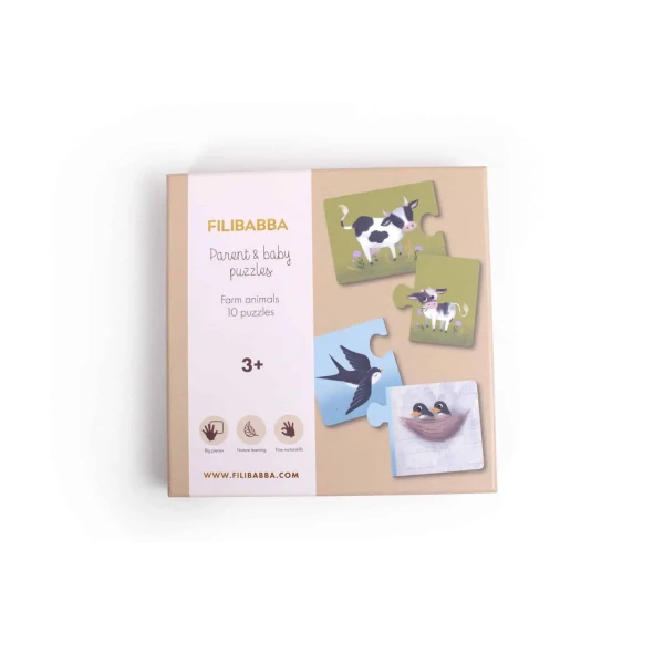 FILIBABBA PARENT AND BABY PUZZLES FARM ANIMALS