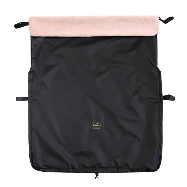 Emitex Nepadacia deka / nánožník čierna + velvet svetloružová