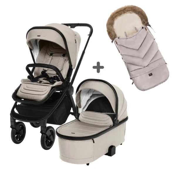 Zopa Set kočík Move Cross 3 + Hlboká vanička XL 3 + darček fusak Fluffy Combi v hodnote 87,90 Eur, Ivory Beige