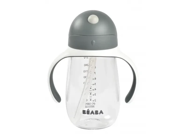 Beaba Hrnček so slamkou 300ml Mineral Grey