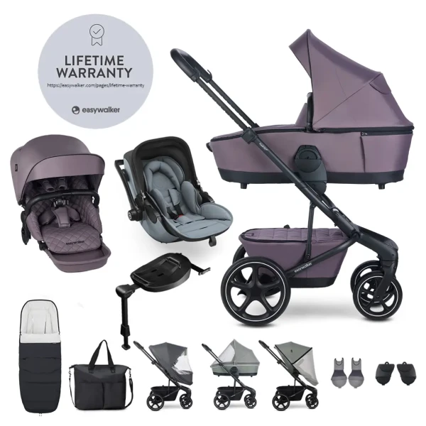 EASYWALKER Set XXL Harvey 5 Premium Granite Purple + KIDDY Evoluna i-size 2 + základňa