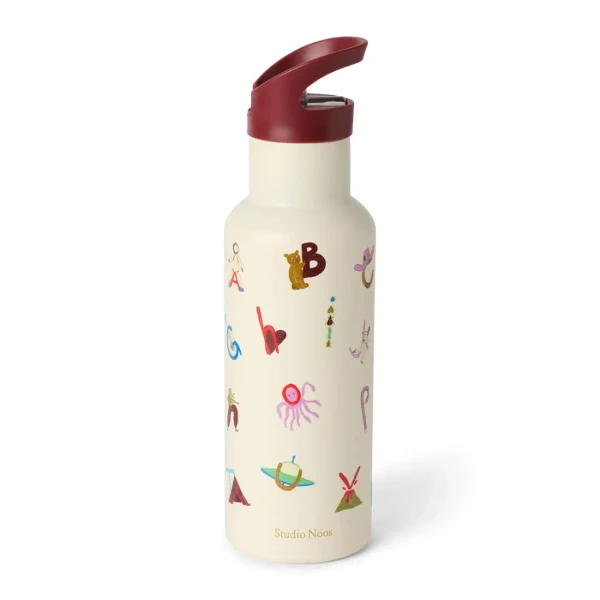 Studio Noos Nerezová fľaša na nápoj Medium 500ml Abeceda