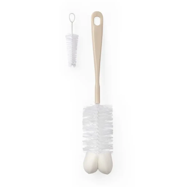 BABYONO Kefa na dojčenské fľaše s mini kefkou Beige