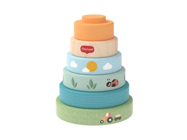 Tiny Love Nasadzovacie krúžky drevené Farmers Funday