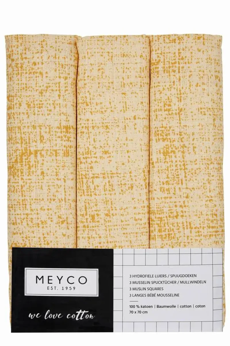 Meyco Plienky 3-balenie Fine lines ochre/yellow