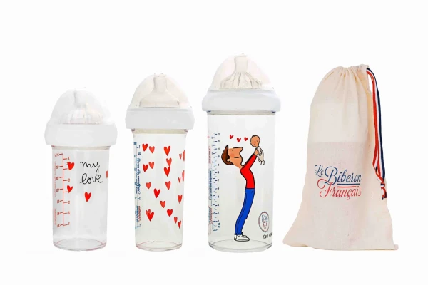 LE BIBERON FRANCAIS SET 3 DOJČENSKÝCH FLIAŠ LE BIBERON FRANCAIS PAPA BEBÉ BY SOLEDAD, 2x 210 ML, 1x 360 ML, 0+M/ 6+M (Kópia)