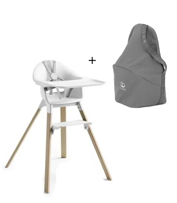 Stokke stolička Clikk High White + cestovná taška ZDARMA
