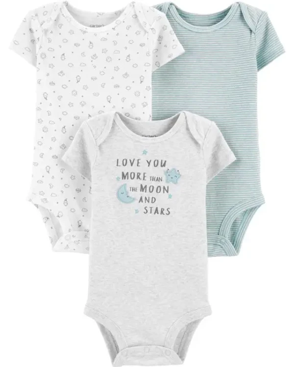 CARTERS Body krátky rukáv 3 ks neutrál NB/ veľ. 56