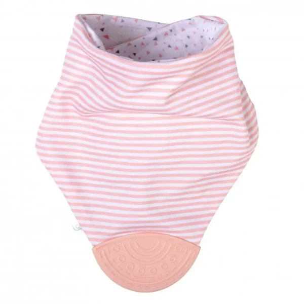 Saro Baby Obojstranný slintáček s hryzátkom Pink