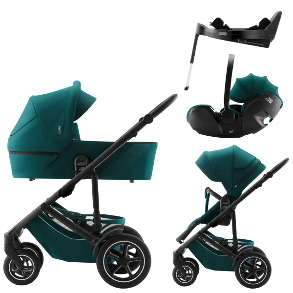 BRITAX Set Kočík Smile 5Z + hlboká vanička + autosedačka Baby-Safe PRO + Vário Base 5Z, Atlantic Green