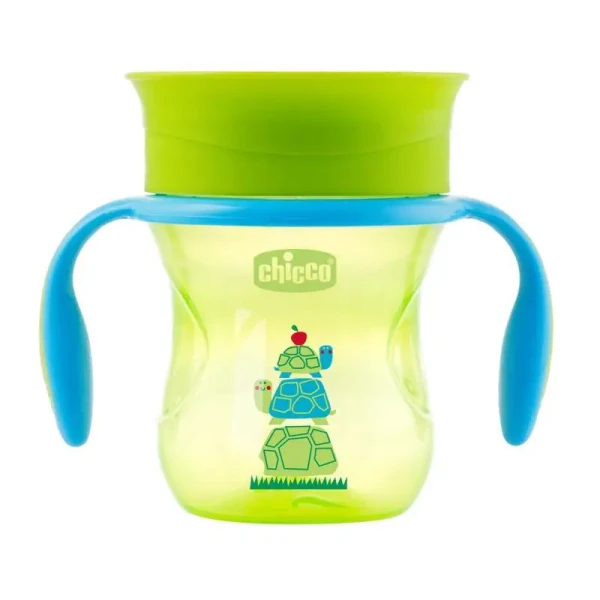 CHICCO Hrnček 360 s držadlami 200 ml, zelený 12m+