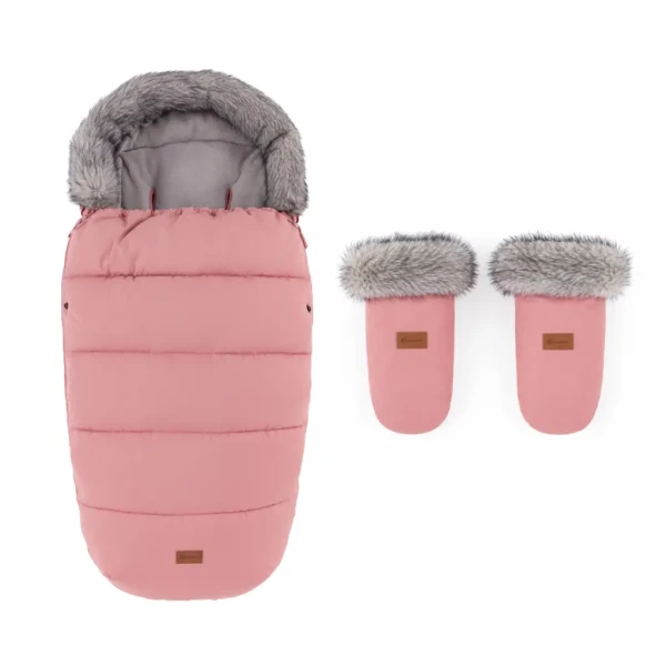 PETITE&MARS Set zimný fusak Comfy 4v1 + rukavice na kočík Fjora Old Rose
