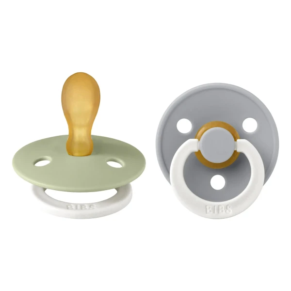 BIBS Colour symetrické cumlíky z prírodného kaučuku 2 ks - veľkosť 2 sage-nočný-cloud-nočný