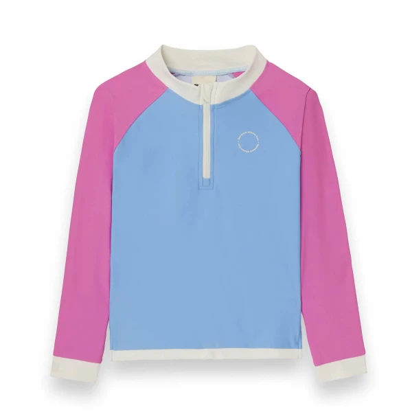 KiETLA ICONIK plavky s UV ochranou - tričko s dlhým rukávom - Purple Pink 4-6 rokov