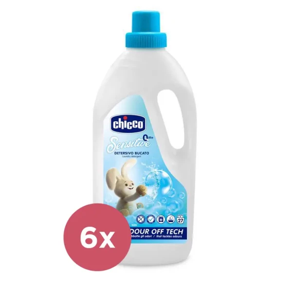 6x CHICCO Prostriedok prací detský Sensitive 1,5 l