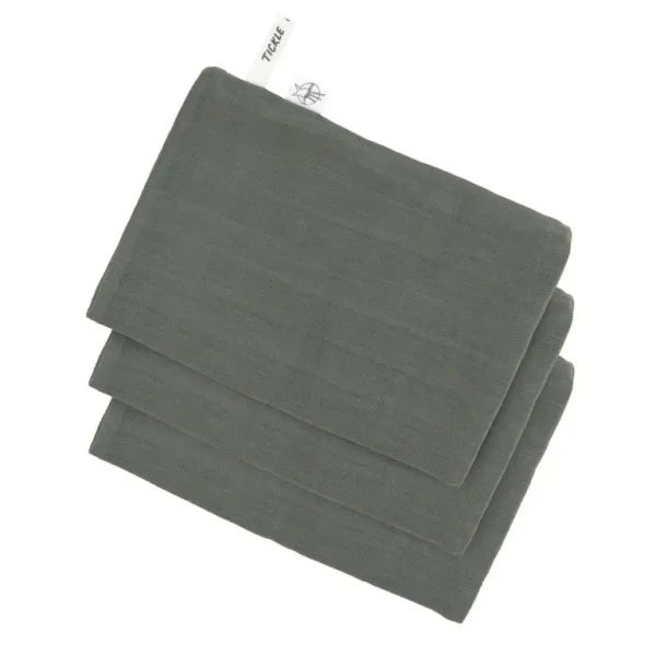 Lässig umývacie rukavice Muslin Wash Glove Set 3 ks petrol green