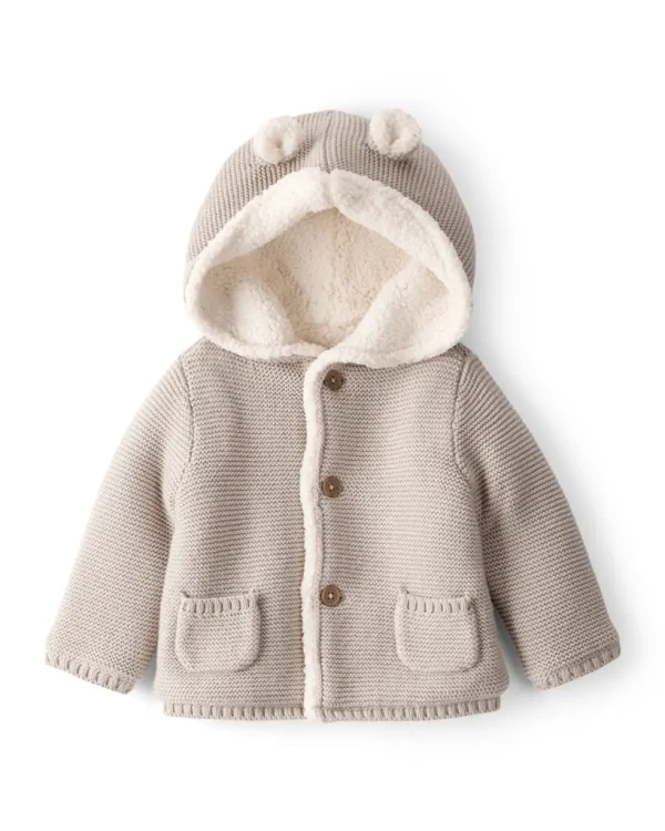CARTER'S Sveter oteplený prechodný gray chlapec NB/vel.56