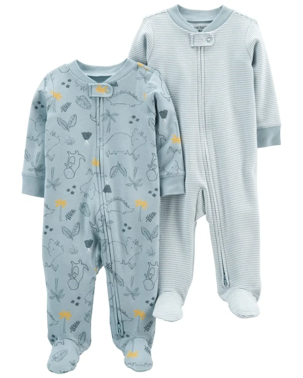 CARTER'S Overal na zips Sleep&Plays Blue Dino chlapec LBB 2ks PRE, veľ. 46