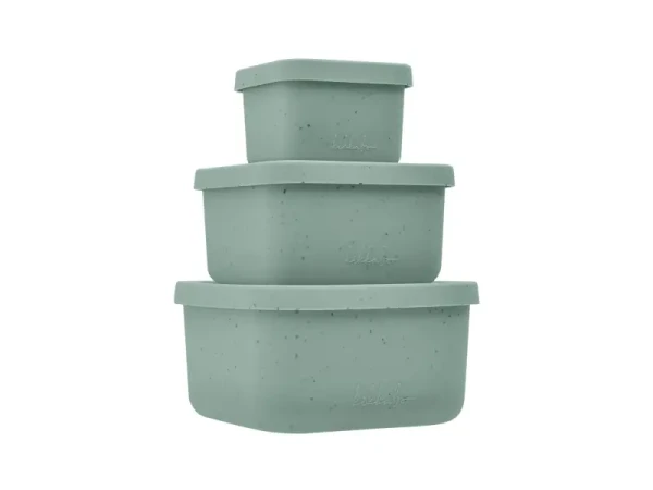 KikkaBoo Sada boxov na desiatu 3 ks Platinum Silicone Sage