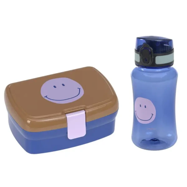 Lässig desiatový box a fľaša Lunch Set Little Gang Smile caramel/blue