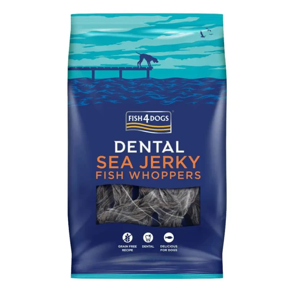 FISH4DOGS Maškrty pre psov DENTAL SEA morská ryba - kúsky 500 g