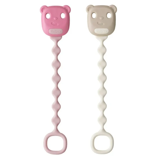 B.BOX Silikónový klip na cumlík, 2 ks - blush/vanilla