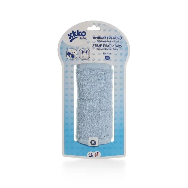 XKKO Organic Ochrana popruhov nosidla alebo autosedačky – Baby Blue