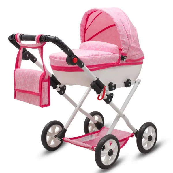New Baby Luxusný detský kočík pre bábiky COMFORT ružový