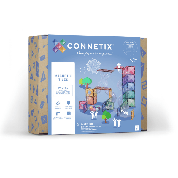Connetix Magnetická stavebnica - Pastel Ball Run Expansion Pack 80 ks